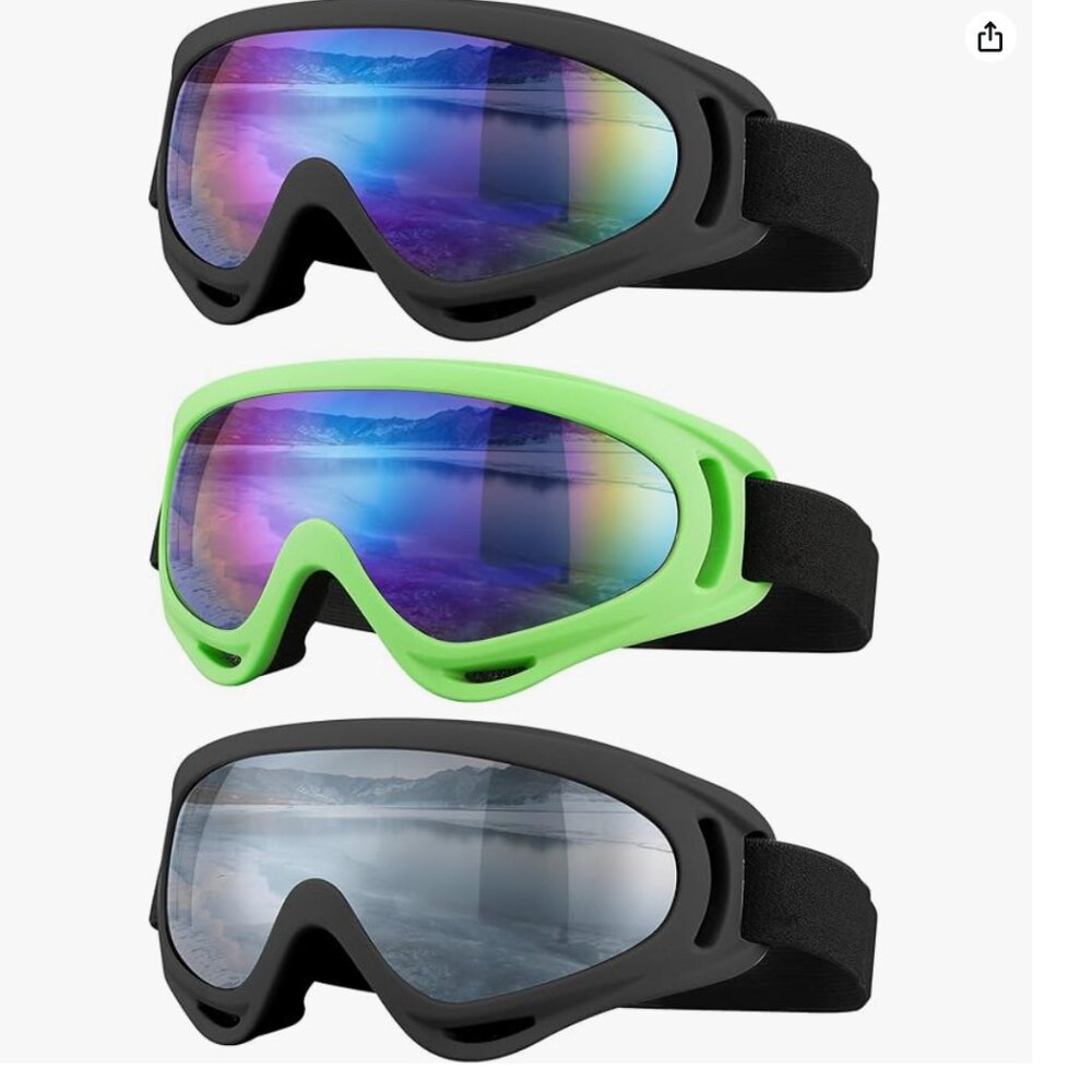 Ski Goggles - Motorcycle Goggles  3 Pack SET